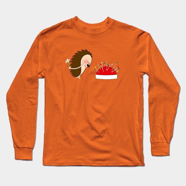 Lovestruck hedgehog Long Sleeve T-Shirt by shackledlettuce